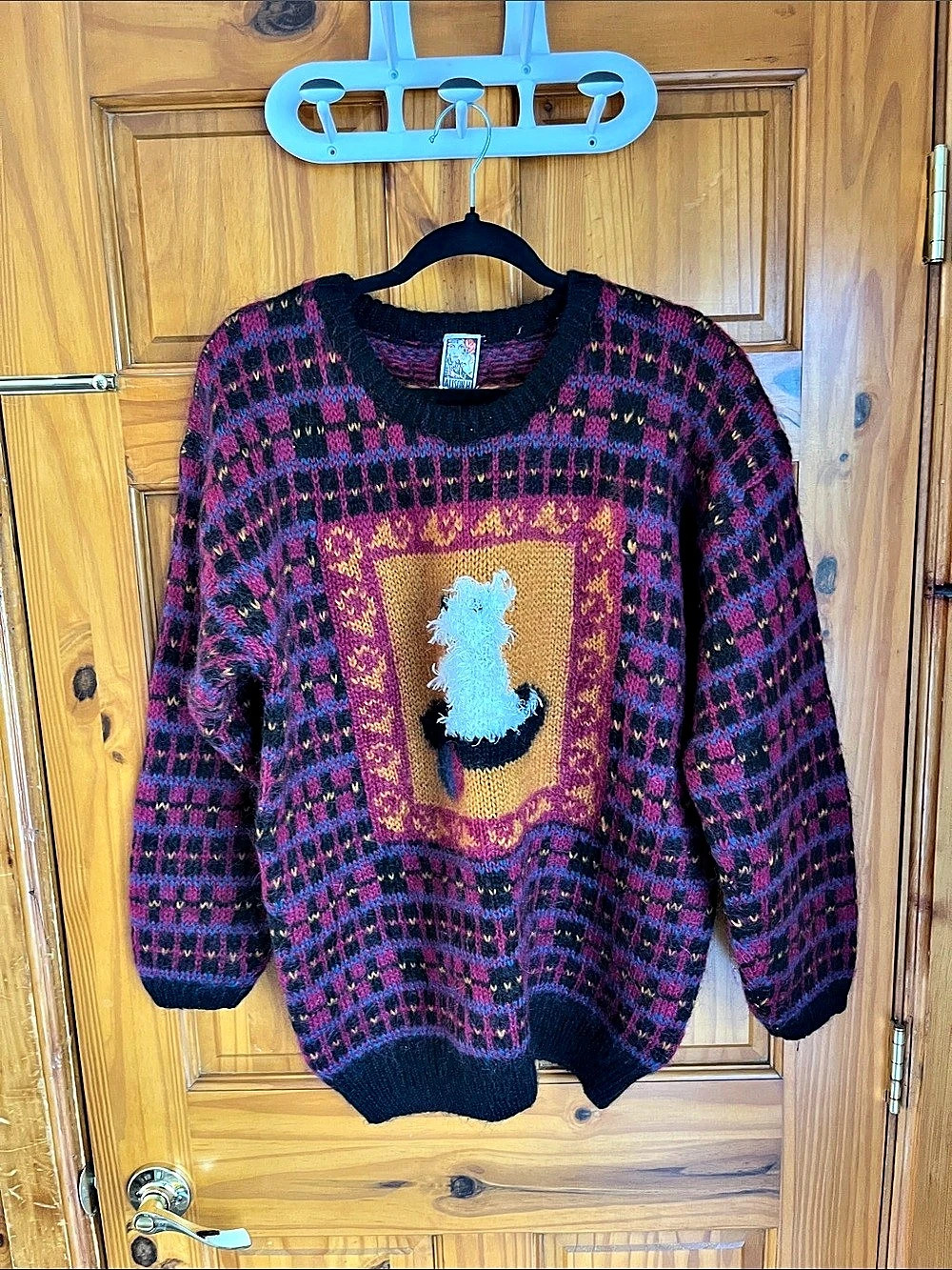 Vintage Wool Sweater with Dog